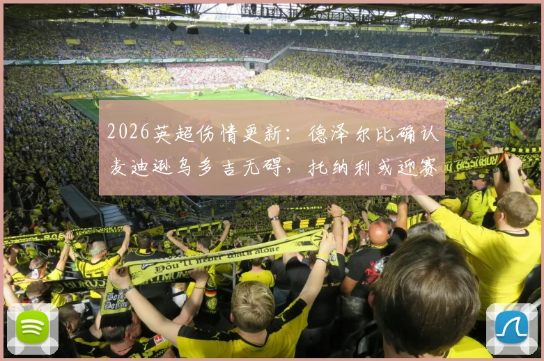 2026英超伤情更新：德泽尔比确认麦迪逊乌多吉无碍，托纳利或迎赛季首秀